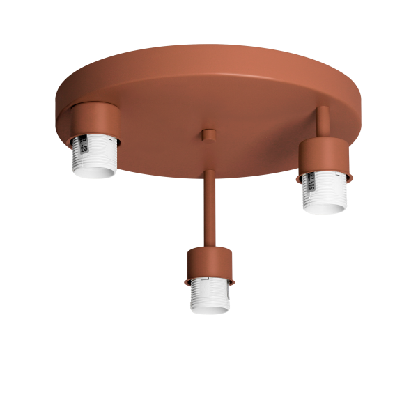 RAMOS pendant light, max. 3x 18 W, E27, brick-red