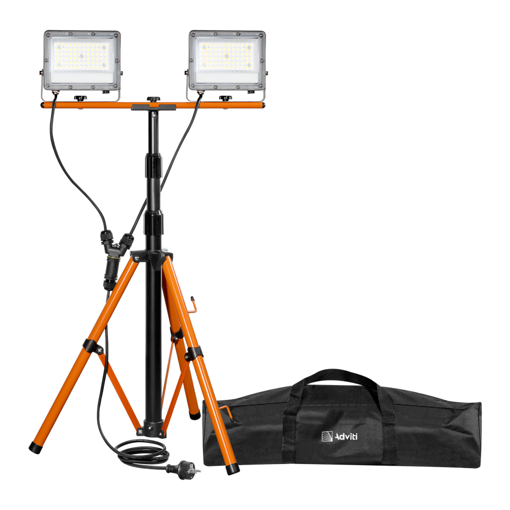 LAVILED set of 2 x 50 W floodlights with tripod, cord and bag