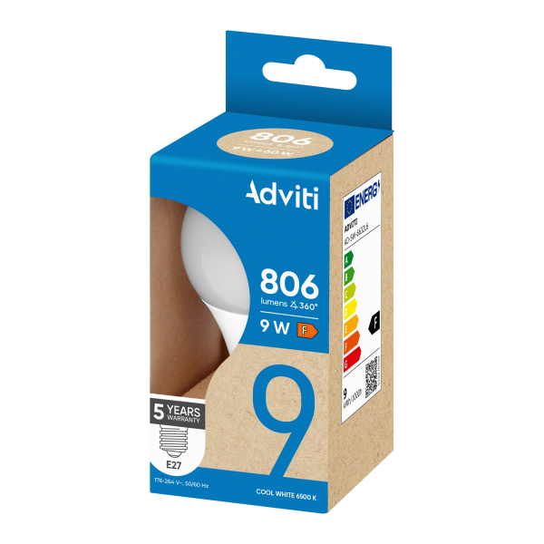 LED bulb E27 A60 9 W 806 lm 6500 K