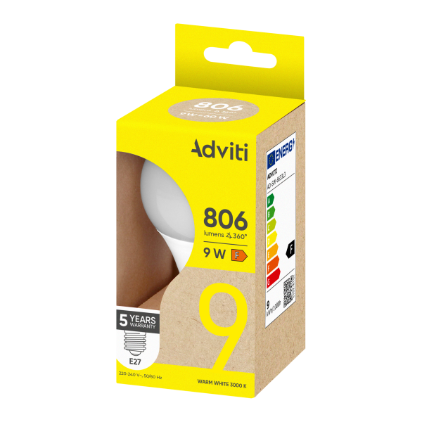 LED bulb E27 A60 9 W 806 lm 3000 K DIMM