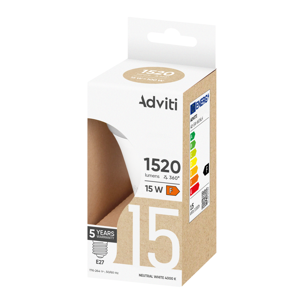 Żarówka LED E27 A60 15 W 1520 lm 4000 K