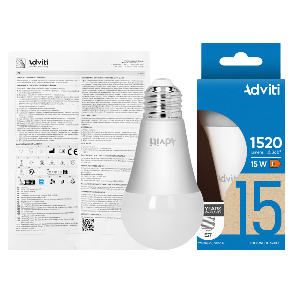 Żarówka LED E27 A60 15 W 1520 lm 6500 K