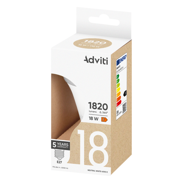 LED bulb E27 A70 18 W 1820 lm 4000 K