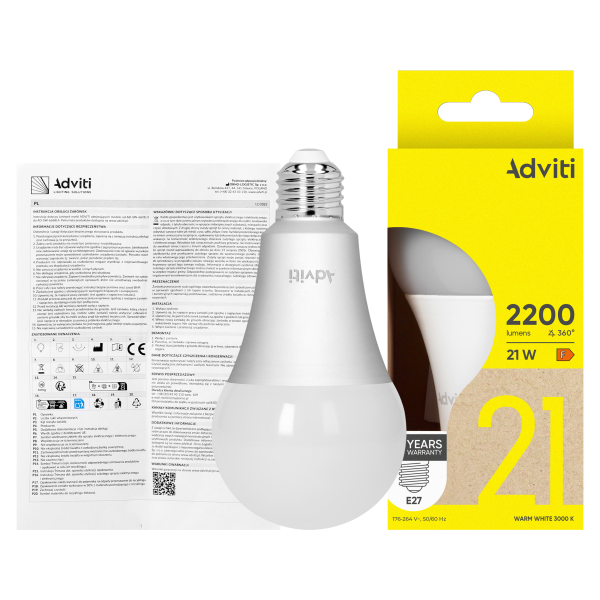 LED bulb E27 A80 21 W 2200 lm 3000 K