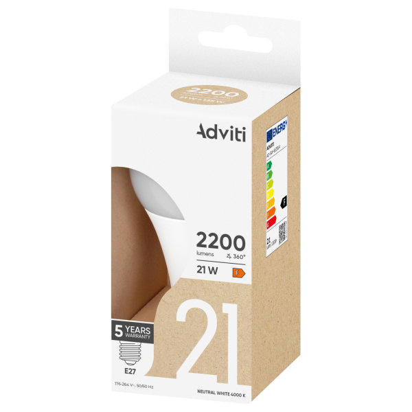 LED bulb E27 A80 21 W 2200 lm 4000 K