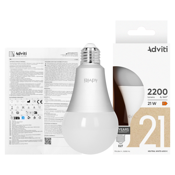 Żarówka LED E27 A80 21 W 2200 lm 4000 K