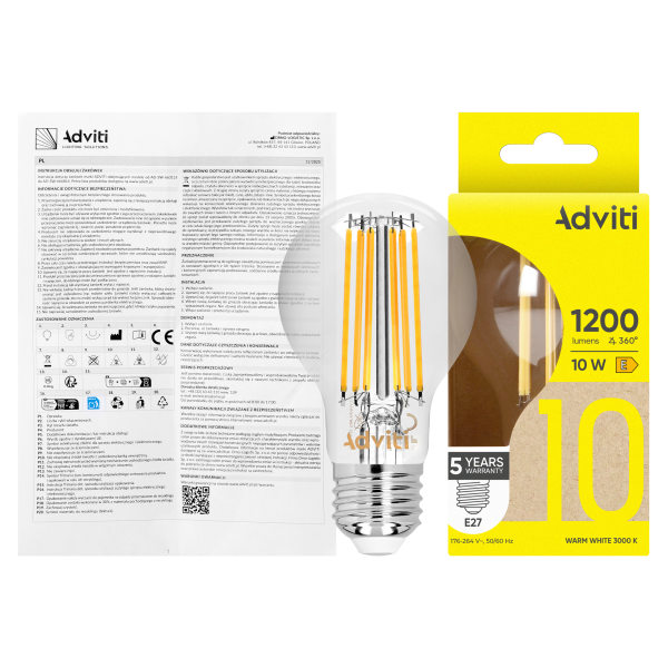 LED bulb FILAMENT C E27 A60 10 W 1200 lm 3000 K