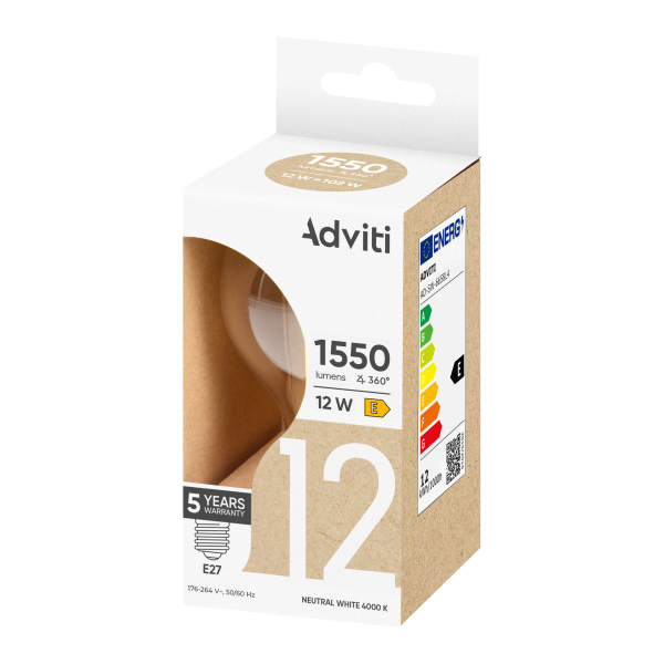 LED bulb FILAMENT C E27 A60 12 W 1550 lm 4000 K