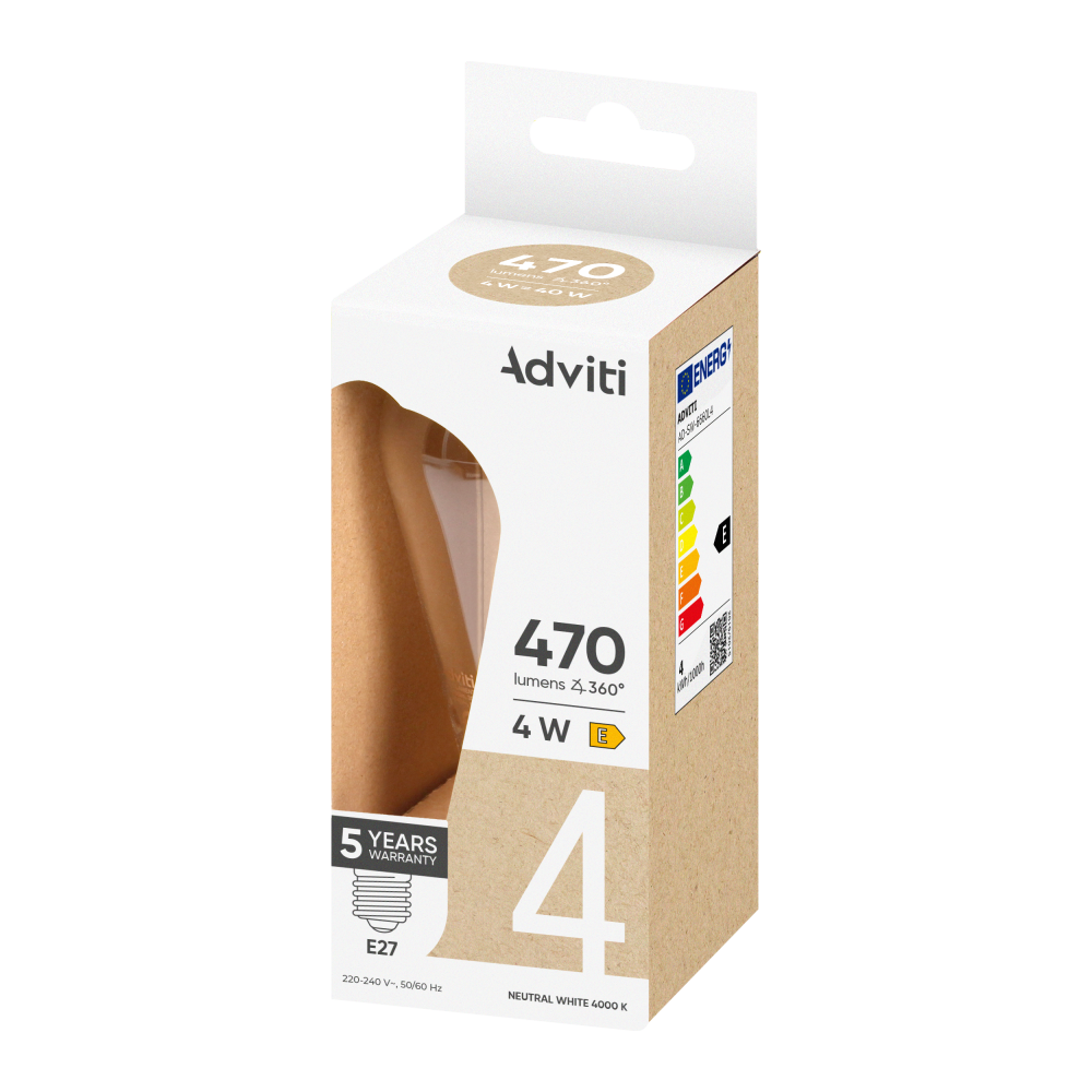 LED bulb FILAMENT C E27 ST64 4 W 470 lm 4000 K