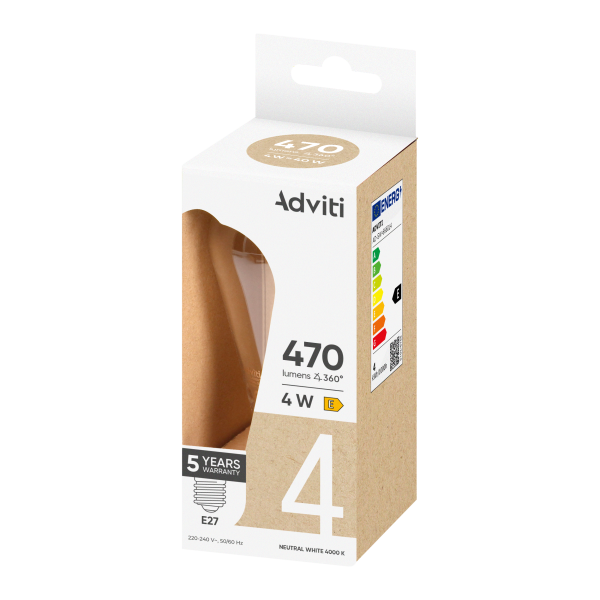 Żarówka LED FILAMENT C E27 ST64 4 W 470 lm 4000 K