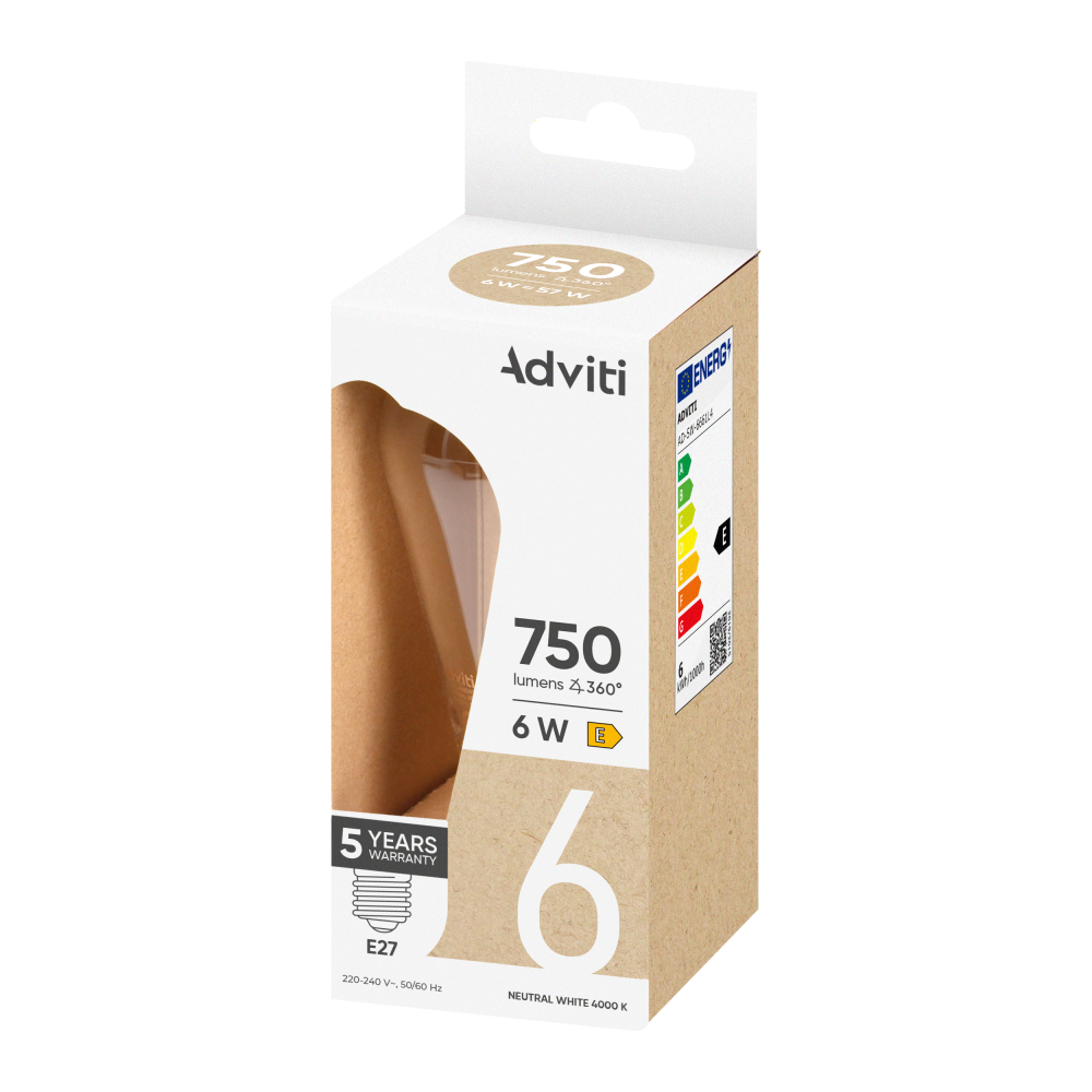 Żarówka LED FILAMENT C E27 ST64 6 W 750 lm 4000 K