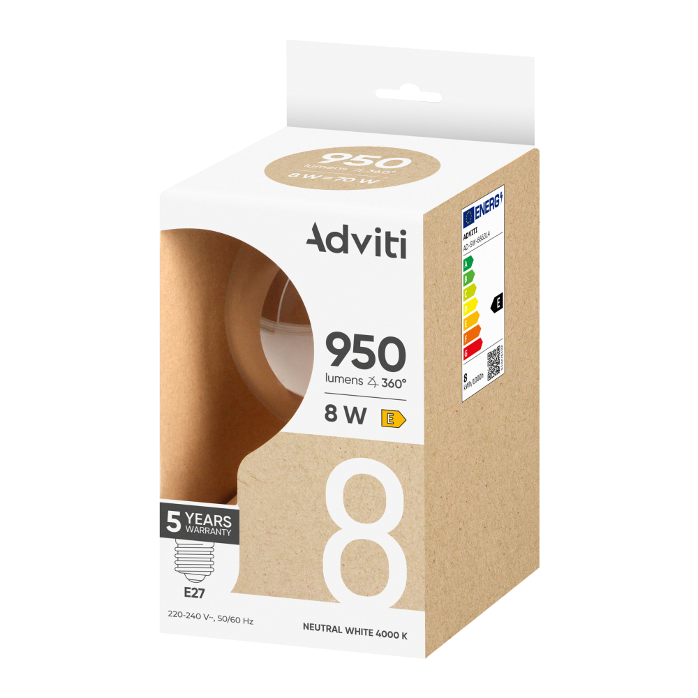 LED bulb FILAMENT C E27 G95 8 W 950 lm 4000 K