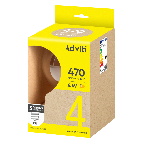 Żarówka LED FILAMENT C E27 G125 4 W 470 lm 3000 K