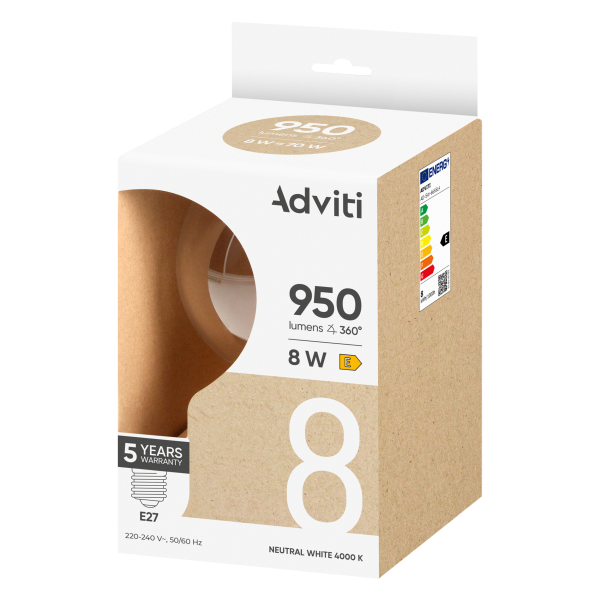 Żarówka LED FILAMENT C E27 G125 8 W 950 lm 4000 K