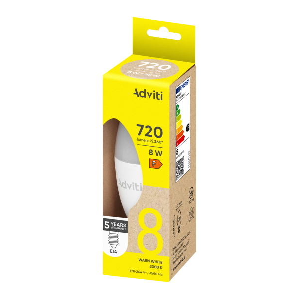 Żarówka LED E14 C37 8 W 720 lm 3000 K