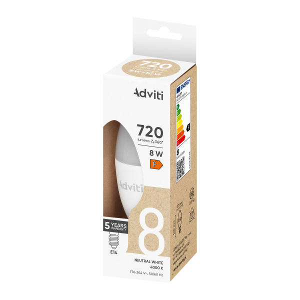 Żarówka LED E14 C37 8 W 720 lm 4000 K