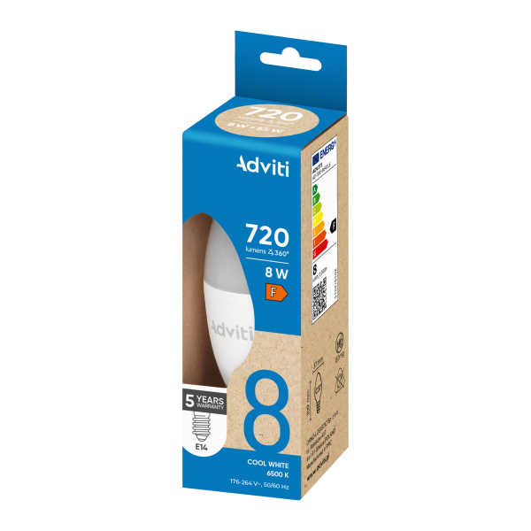 LED bulb E14 C37 8 W 720 lm 6500 K