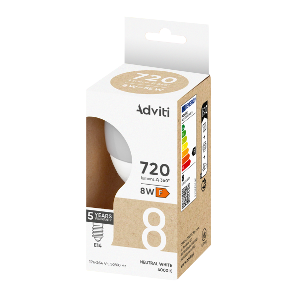 Żarówka LED E14 G45 8 W 720 lm 4000 K