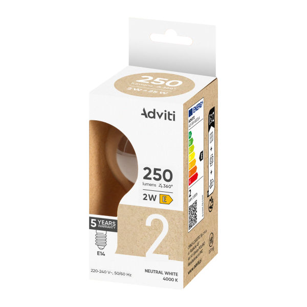 LED bulb FILAMENT C E14 G45 2 W 250 lm 4000 K