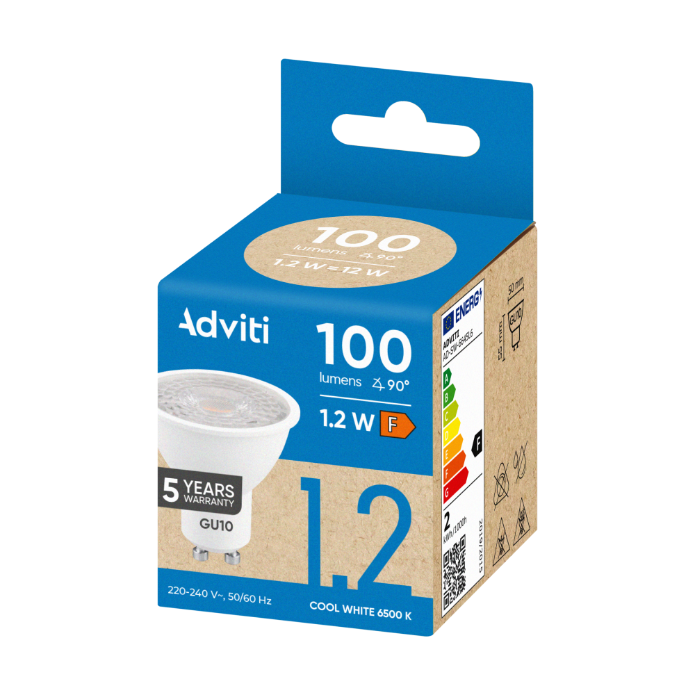 Żarówka LED GU10 1,2 W 100 lm 6500 K 38° 