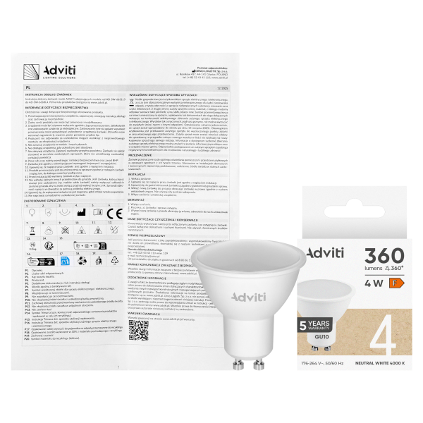 LED bulb GU10 4 W 360 lm 4000 K 