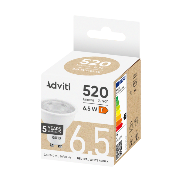 LED bulb GU10 6.5 W 520 lm 4000 K 60° DIMM  