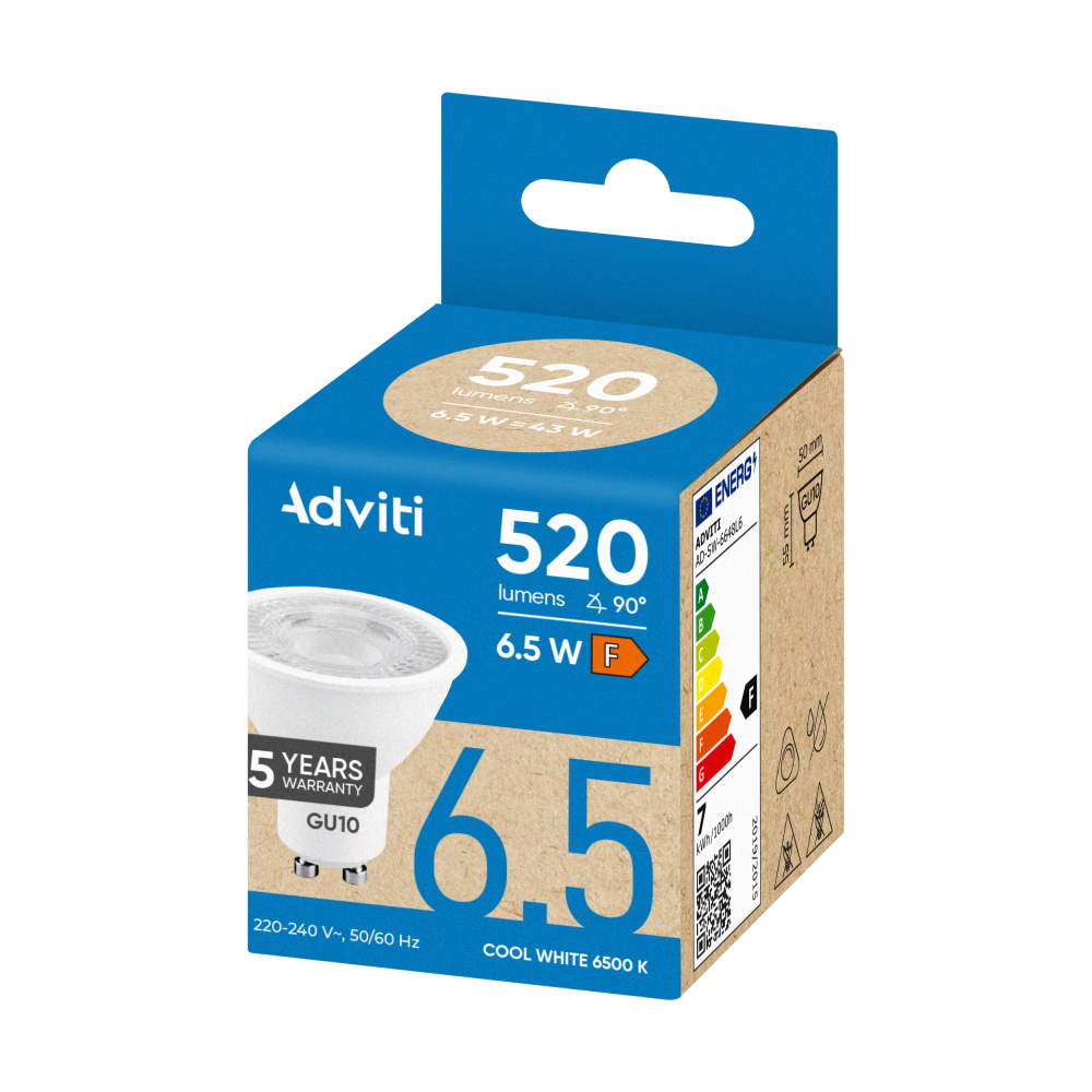 LED bulb GU10 6.5 W 520 lm 6500 K 60° DIMM  