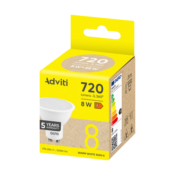 LED bulb GU10 8 W 720 lm 3000 K 