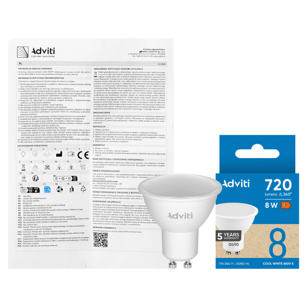 LED bulb GU10 8 W 720 lm 6500 K 