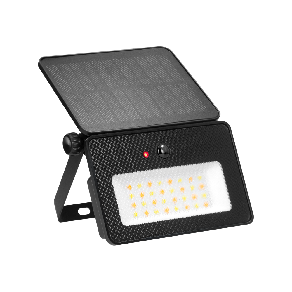 LUNERA LED 10 W, solar floodlight with PIR motion sensor, 700 lm, CCT, IP54, 2400 mAh, black