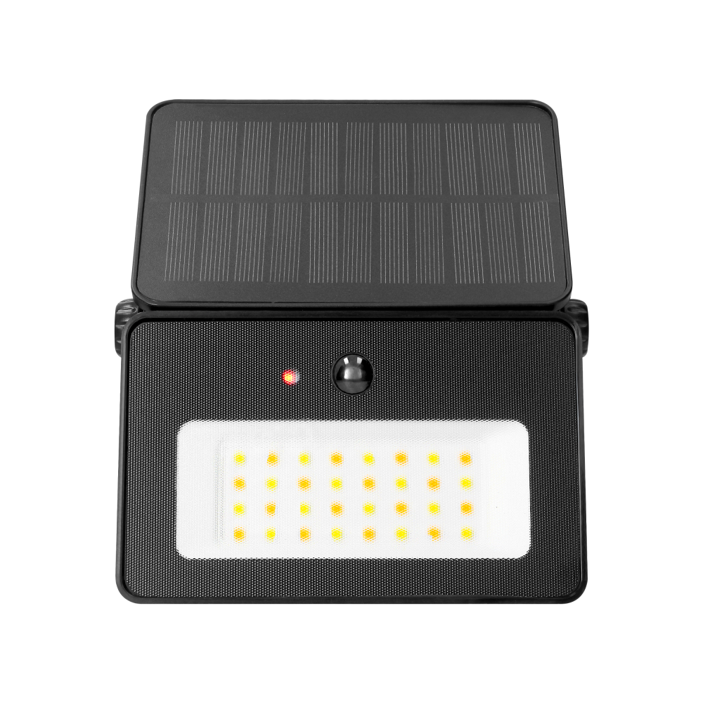 LUNERA LED 10 W, naświetlacz solarny z czujnikiem ruchu PIR, 700 lm, CCT, IP54, 2400 mAh, czarny