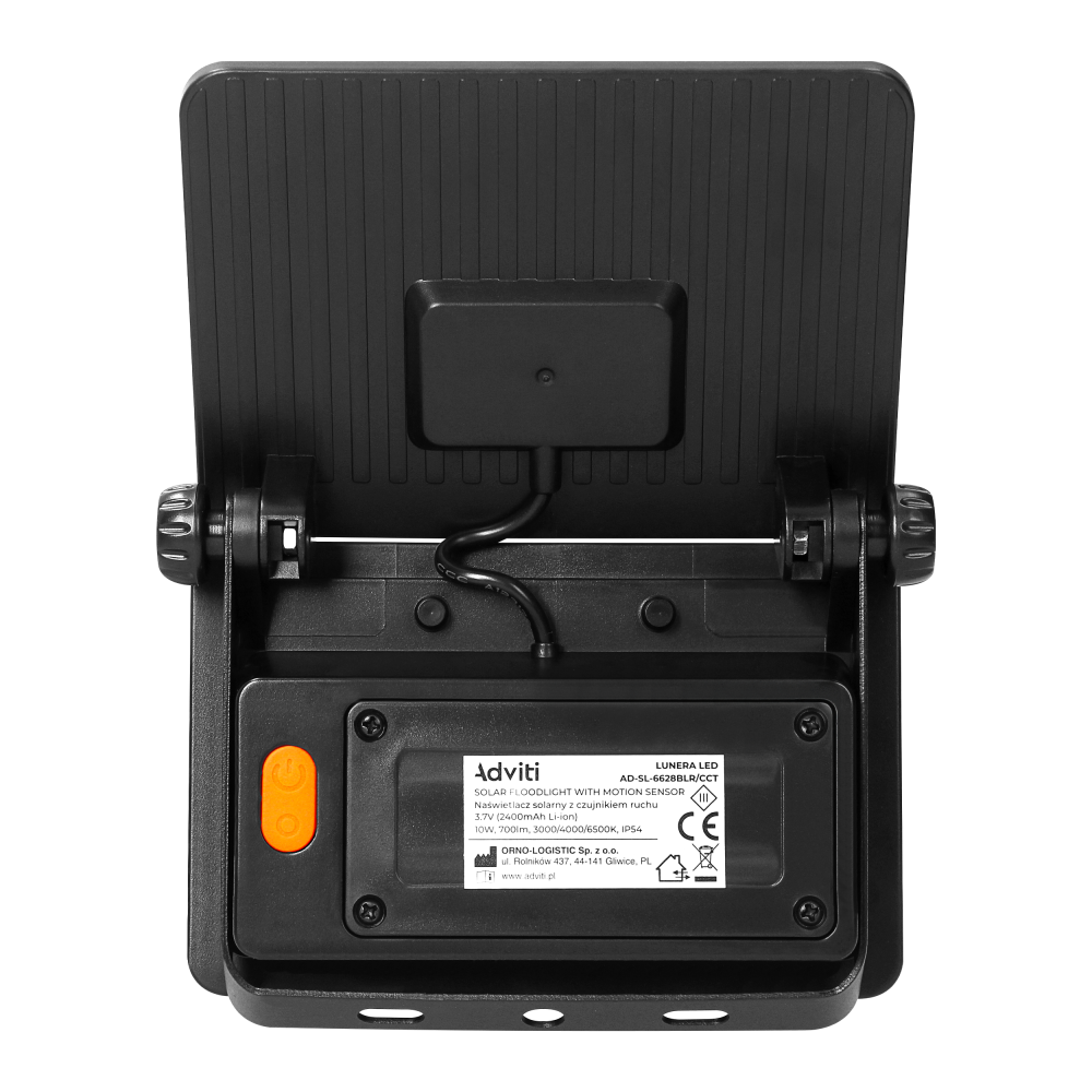 LUNERA LED 10 W, solar floodlight with PIR motion sensor, 700 lm, CCT, IP54, 2400 mAh, black