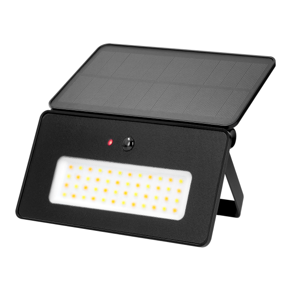 LUNERA LED 20 W, solar floodlight with PIR motion sensor, 1100 lm, CCT, IP54, 3600 mAh, black
