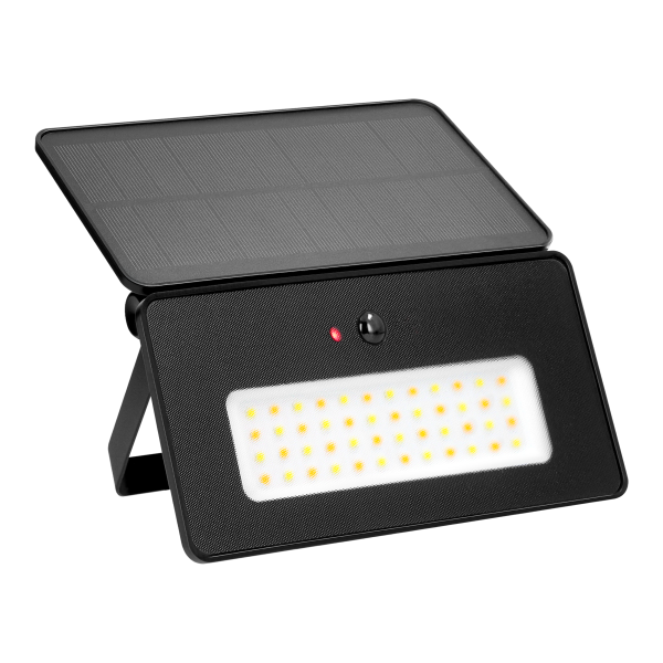 LUNERA LED 20 W, naświetlacz solarny z czujnikiem ruchu PIR, 1100 lm, CCT, IP54, 3600 mAh, czarny