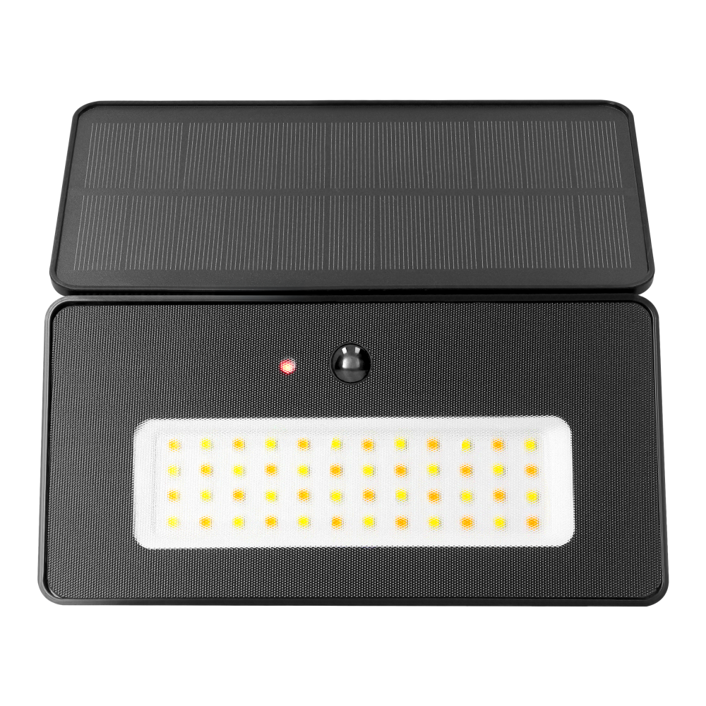 LUNERA LED 20 W, naświetlacz solarny z czujnikiem ruchu PIR, 1100 lm, CCT, IP54, 3600 mAh, czarny