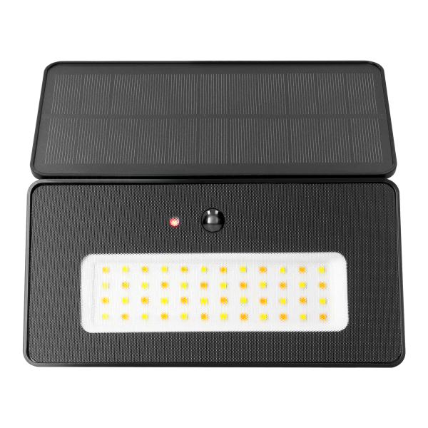 LUNERA LED 20 W, naświetlacz solarny z czujnikiem ruchu PIR, 1100 lm, CCT, IP54, 3600 mAh, czarny