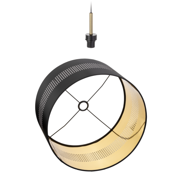 ALESSIO 1P, lampa wisząca, E27  max.60W, czarno-złota