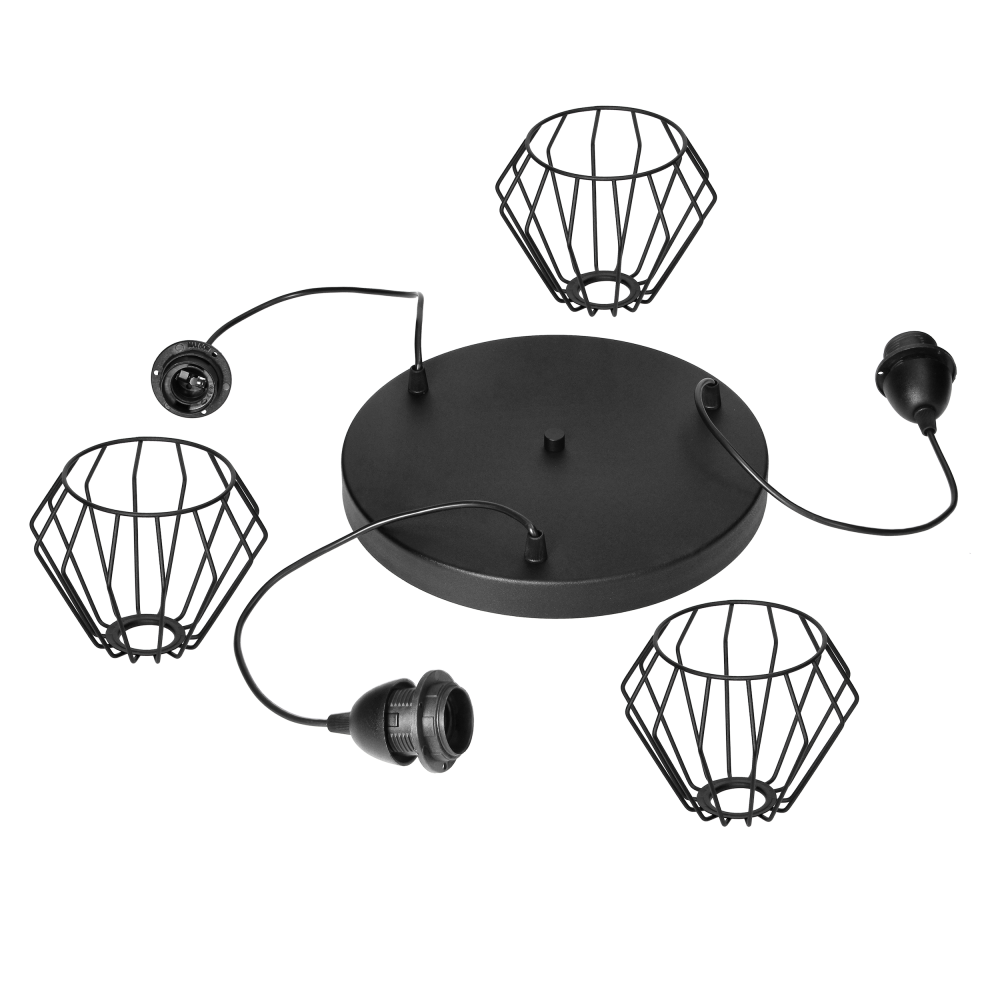 WAYA pendant lamp, max. power 3x18W, E27, black