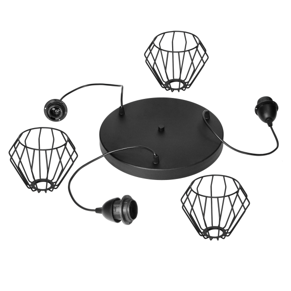 WAYA lampa wisząca, moc max. 3x18W, E27, czarna
