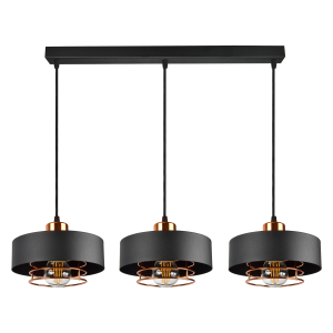CHIRO lampa wisząca, moc max. 3x18W, E27, czarna
