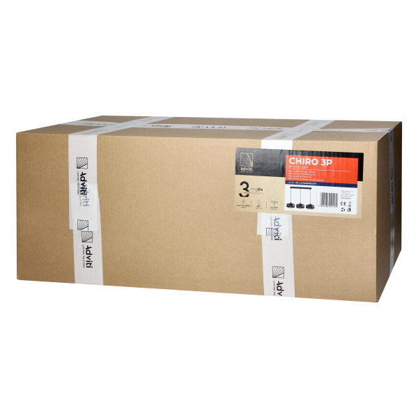 CHIRO pendant lamp, max. power 3x60W, E27, black