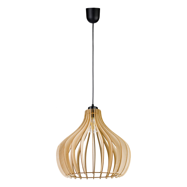 YASIN 400 pendant lamp, max. power 60W, E27, black, wood