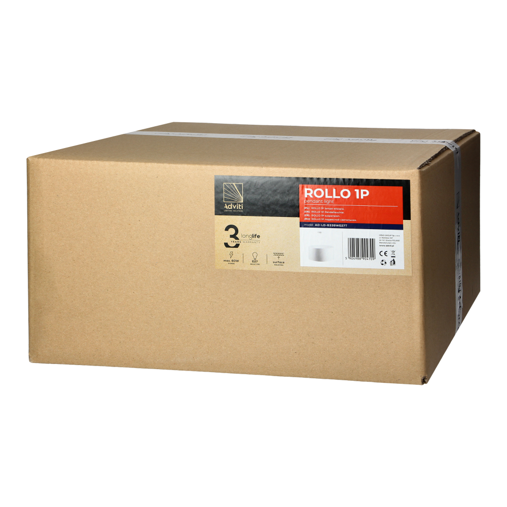 ROLLO lampa wisząca, moc max. 1x15W, E27, biała