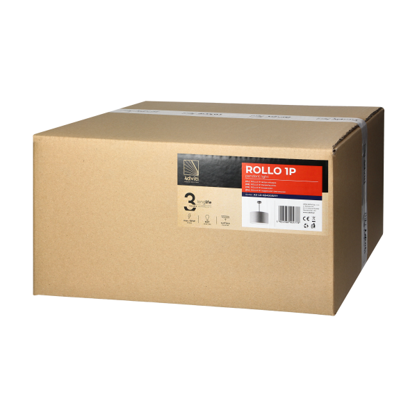 ROLLO pendant lamp, max. power 1x15W, E27, gray, short