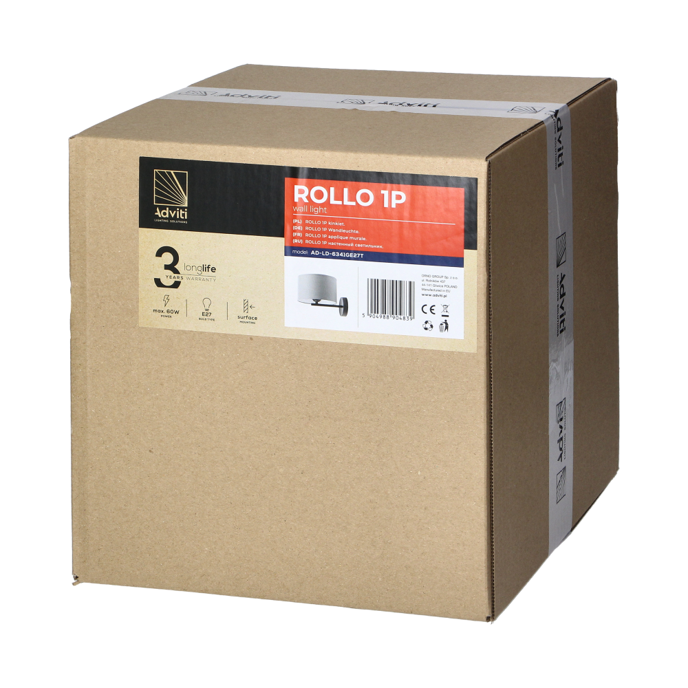 ROLLO wall lamp, max. power 1x15W, gray