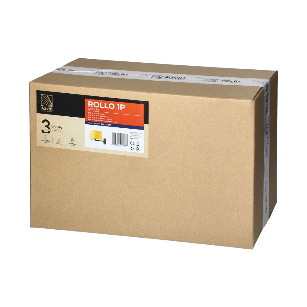 ROLLO wall lamp, max. power 1x60W, mustard yellow