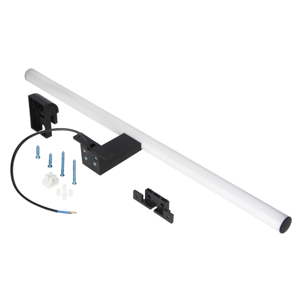 PEEGEL LED mirror lamp, 9W, 4000K, 60 cm long, plastic + acrylic, black PEEGEL LED mirror lamp, 9W, 4000K, 60 cm long, plastic + acrylic, black