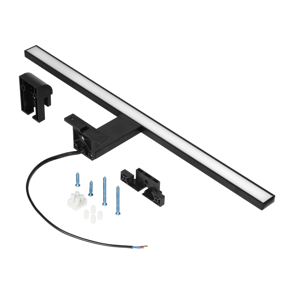 NORTES LED 12W, mirror lamp, 900lm, 4000K, 50 cm long, aluminium, black